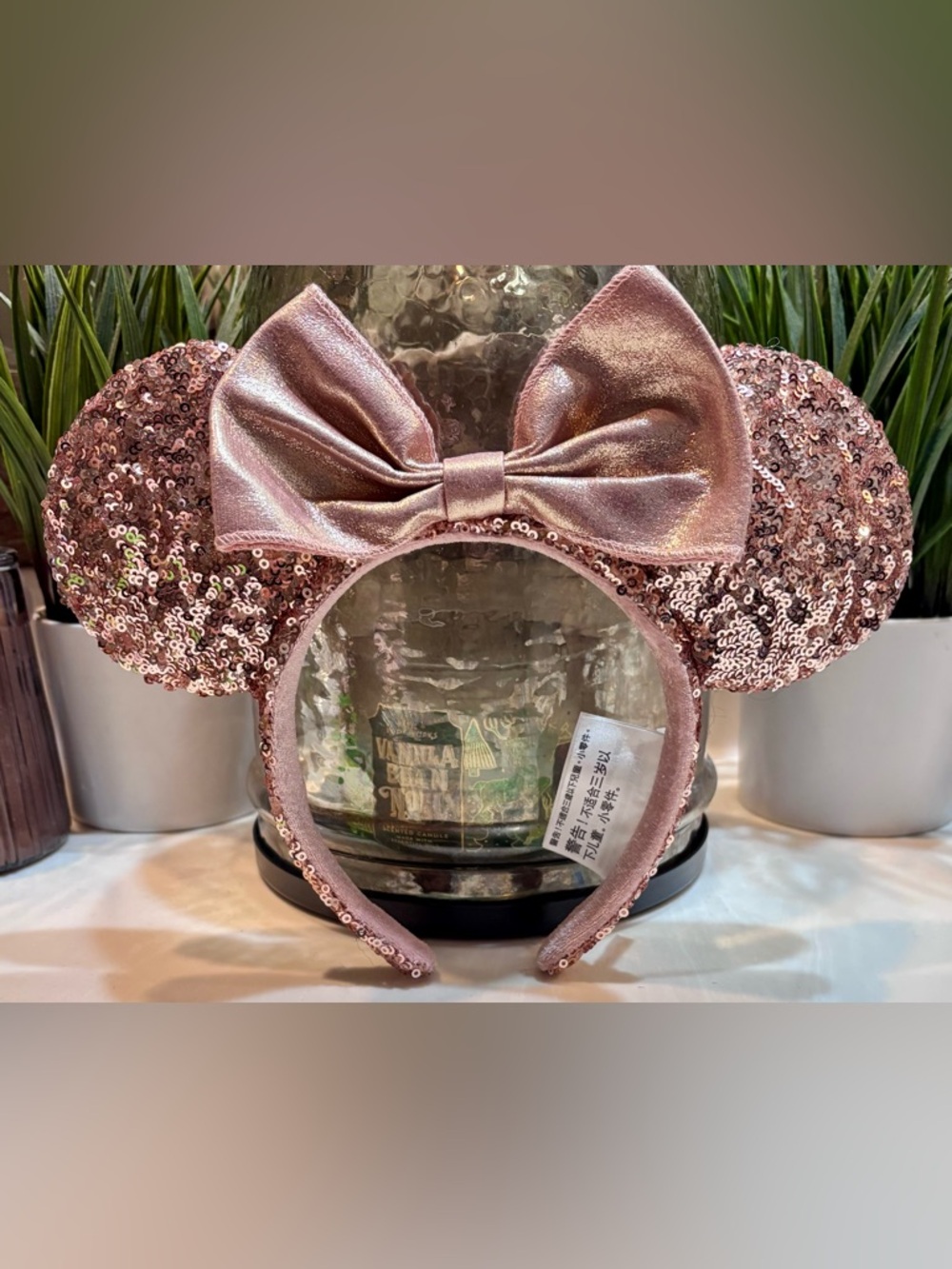 Disneyland Rose Gold Sequins Minnie Ears - Picture 1 of 1